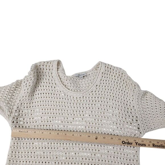 Madewell Sweater Womens XS Ivory Open Stitch Austen Knit Pullover Crewneck - Picture 5 of 6